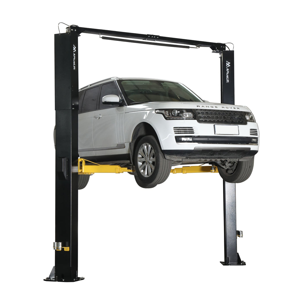 APlusLift 14,000LB 2-Post Overhead Symmetrical and Truly Asymmetrical Single Release Car Lift with 3 Year Warranty - HW-14ASY