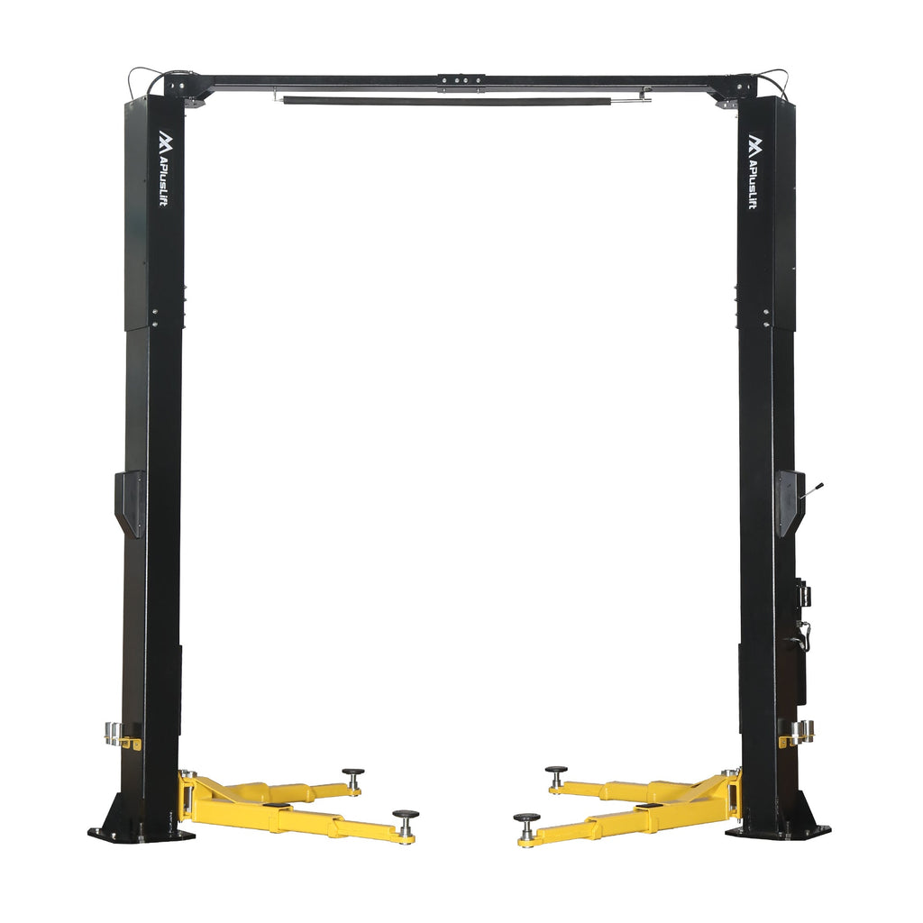 APlusLift 14,000LB 2-Post Overhead Symmetrical and Truly Asymmetrical Single Release Car Lift with 3 Year Warranty - HW-14ASY